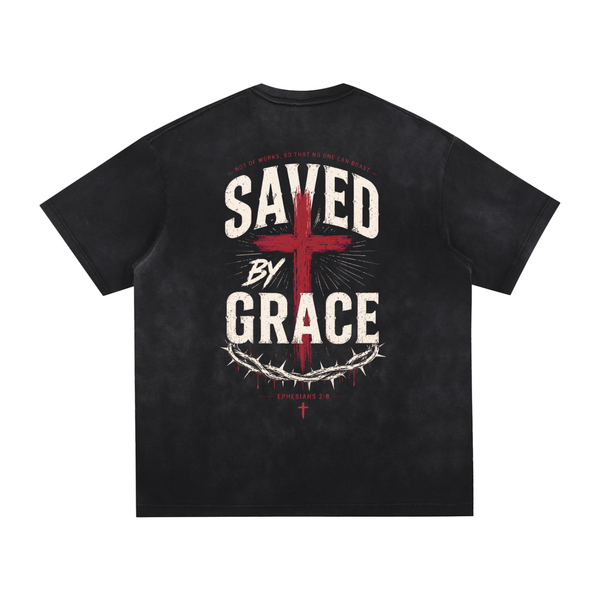 Saved by Grace Vintage Washed Oversized T-Shirt