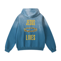 Jesus Lives Vintage Washed Oversized Hoodie
