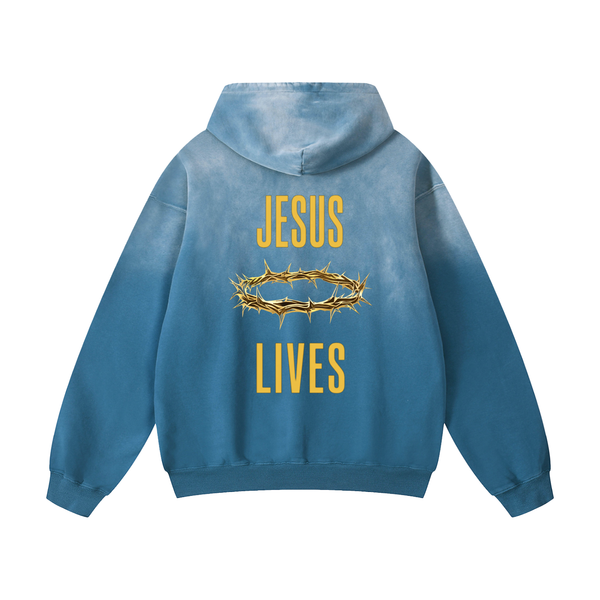 Jesus Lives Vintage Washed Oversized Hoodie