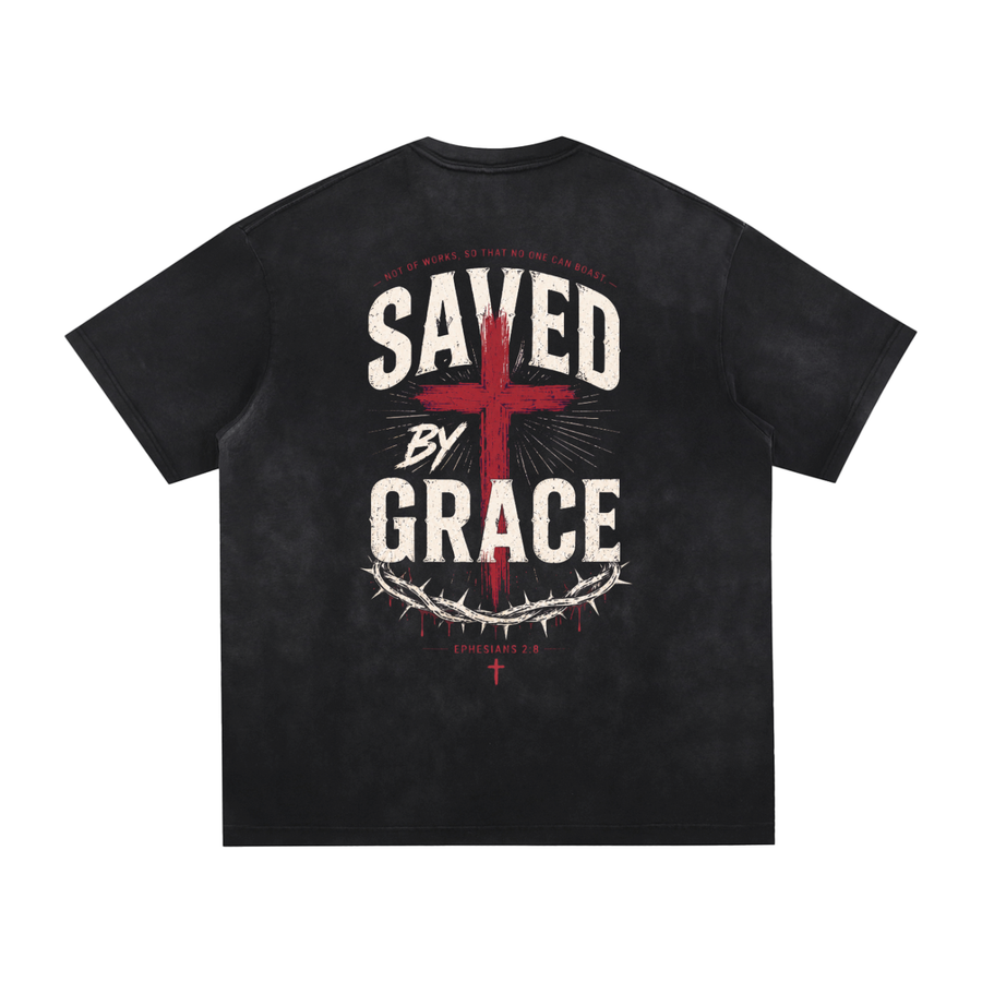 Saved by Grace Vintage Washed Oversized T-Shirt