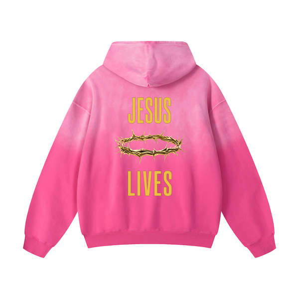 Jesus Lives Vintage Washed Oversized Hoodie