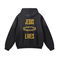 Jesus Lives Vintage Washed Oversized Hoodie