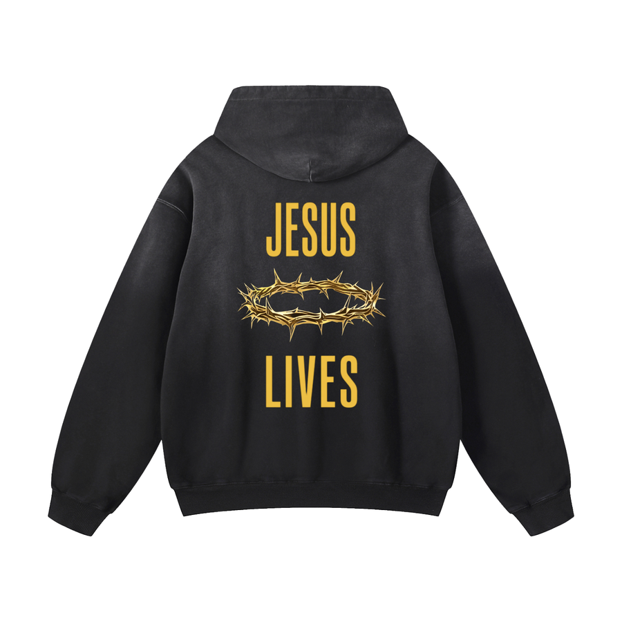 Jesus Lives Vintage Washed Oversized Hoodie